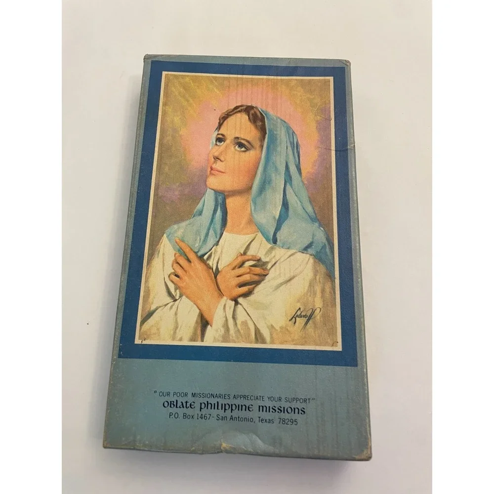 Vintage Catholic Virgin Mary Stationery box (just box)